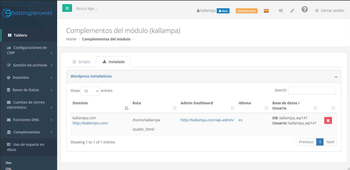 ¿Cómo Instalar WordPress en Control WebPanel (CWP)?